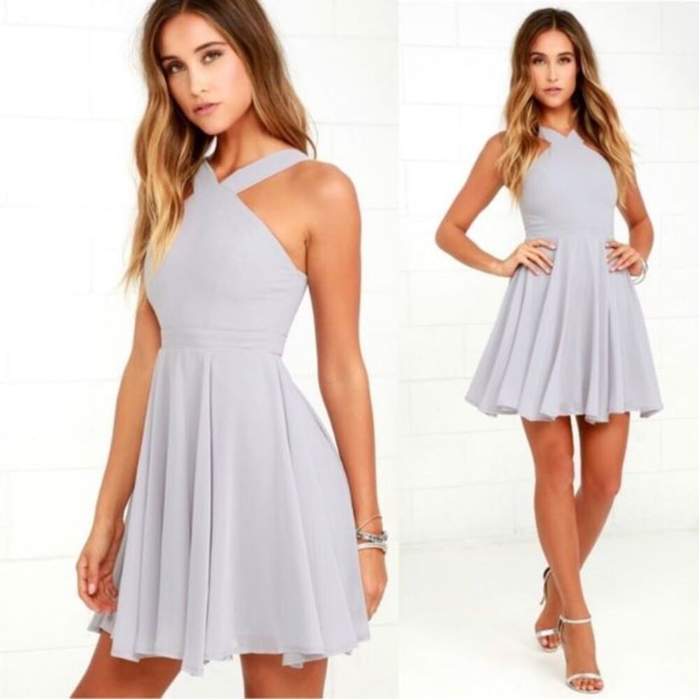 Lulus | Forevermore Dress Halter Neck Skater
